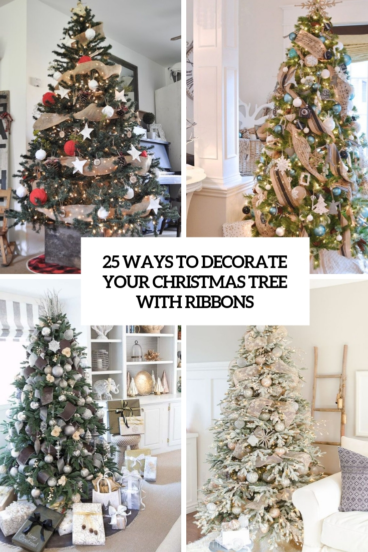 25 Ways To Decorate Your Christmas Tree With Ribbons - DigsDigs